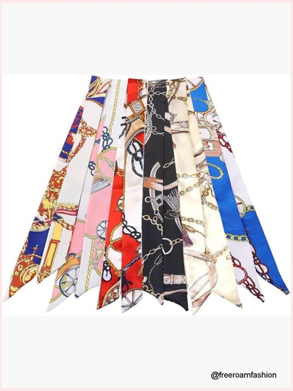 6 Pack Satin Scarf Bags for Handbag Handle Wrap and Neck Scarves